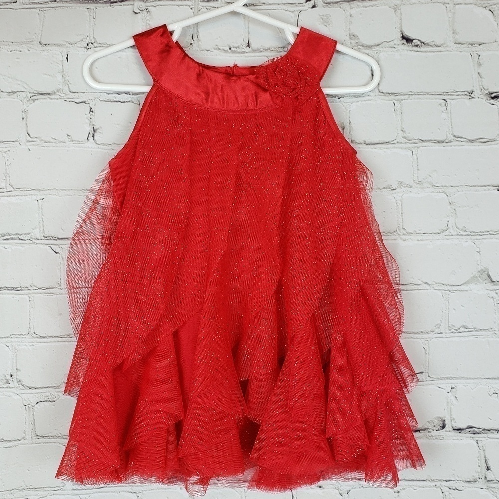 Christmas Dress Glitter Ruffles 18m